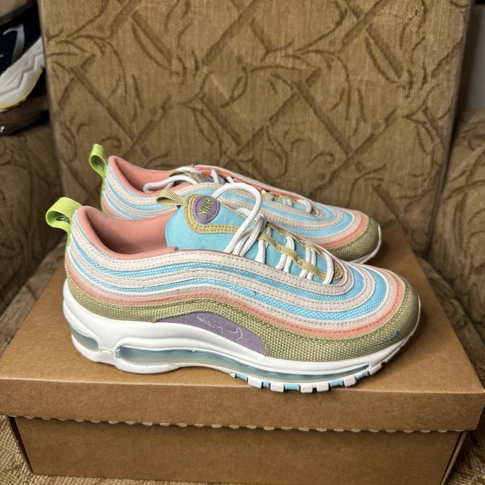 [DQ4126-400] Grade School Nike AIR MAX 97 SE GS 'SUN CLUB - COPA WHEAT GRASS' 6Y - Picture 4 of 8